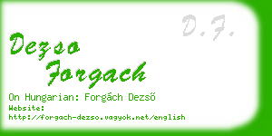 dezso forgach business card